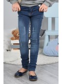 Pantaloni fete din denim cu abraziuni NDZ205 - Magazin online - Boutique